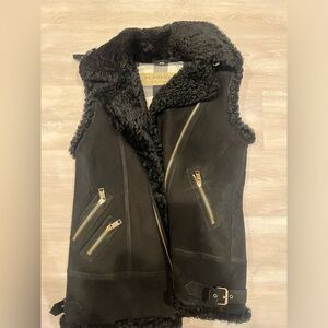 Shearling fur vest, never worn !